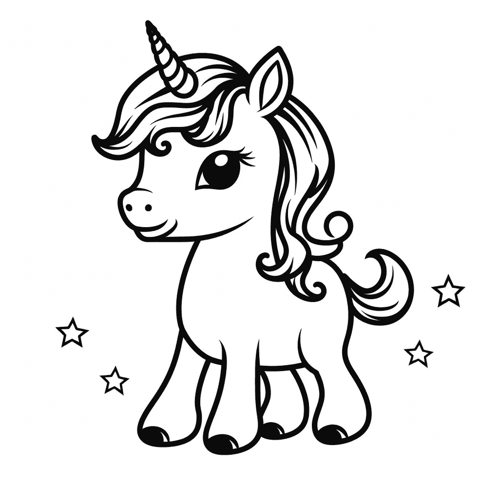 Desenho de Unicórnios para imprimir