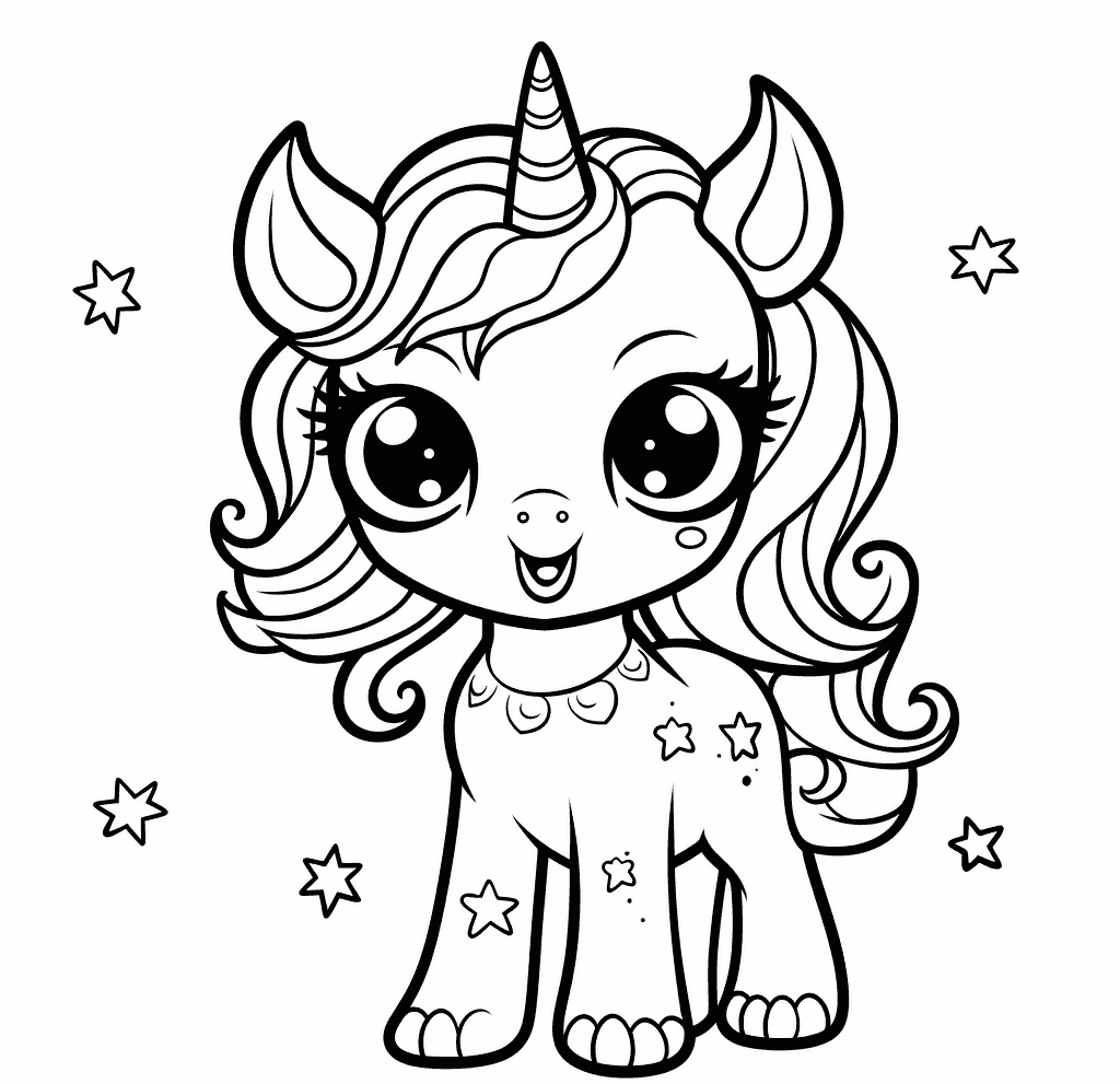 Desenho de Unicórnios para imprimir