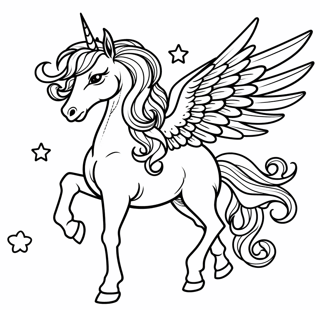 Desenho de Unicórnios para imprimir