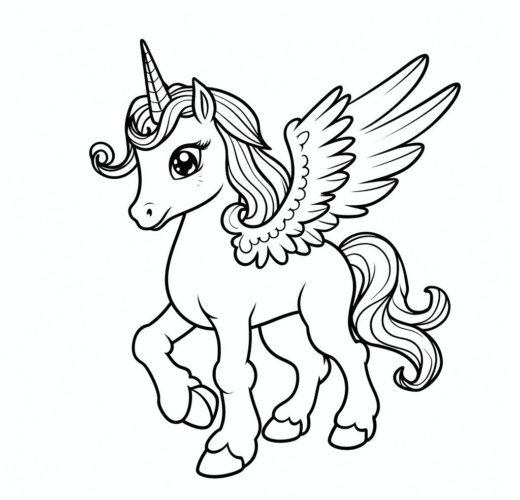 Desenho de Unicórnios para imprimir