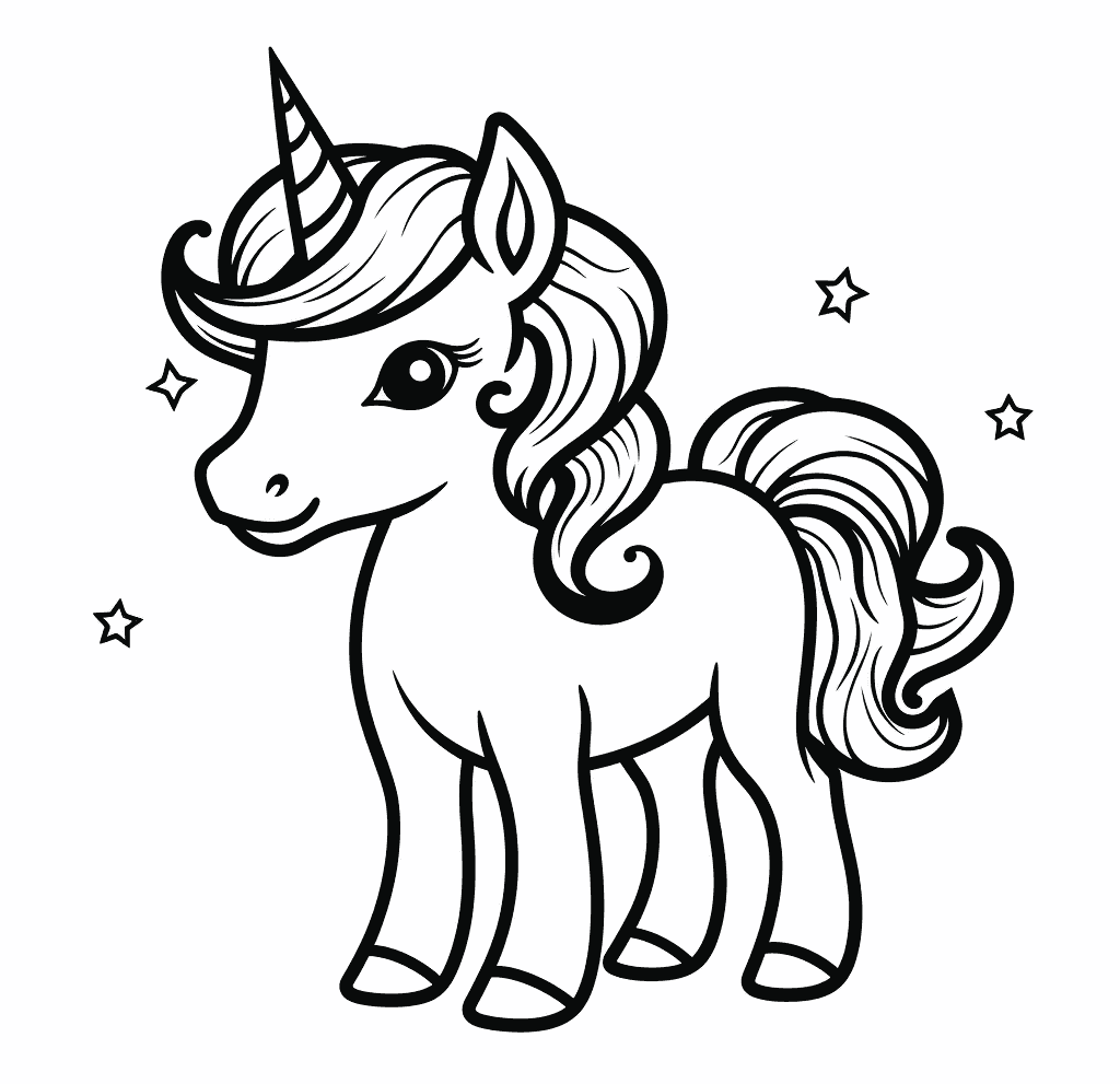 Desenho de Unicórnios para imprimir
