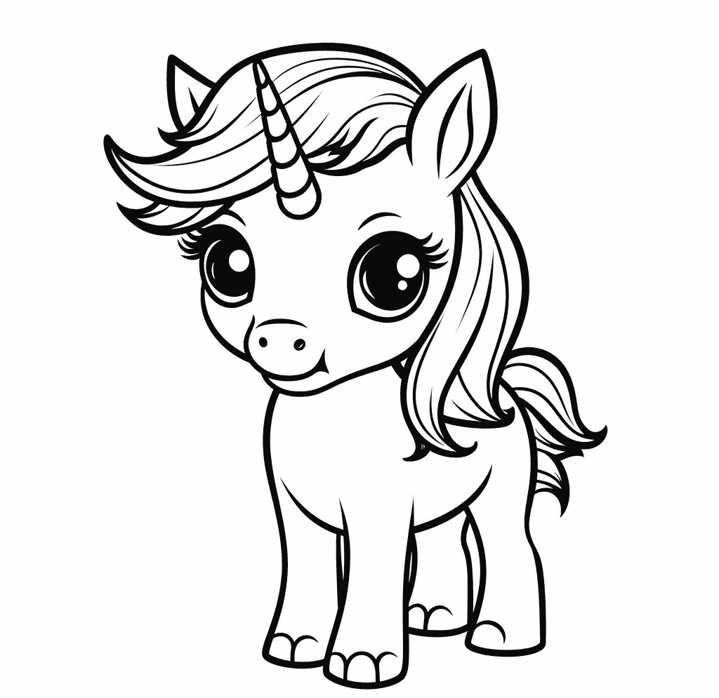 Desenho de Unicórnios para imprimir