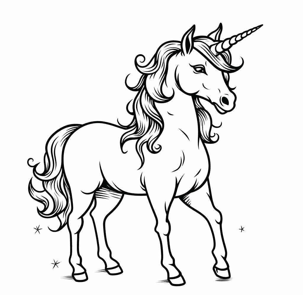 Desenho de Unicórnios para imprimir
