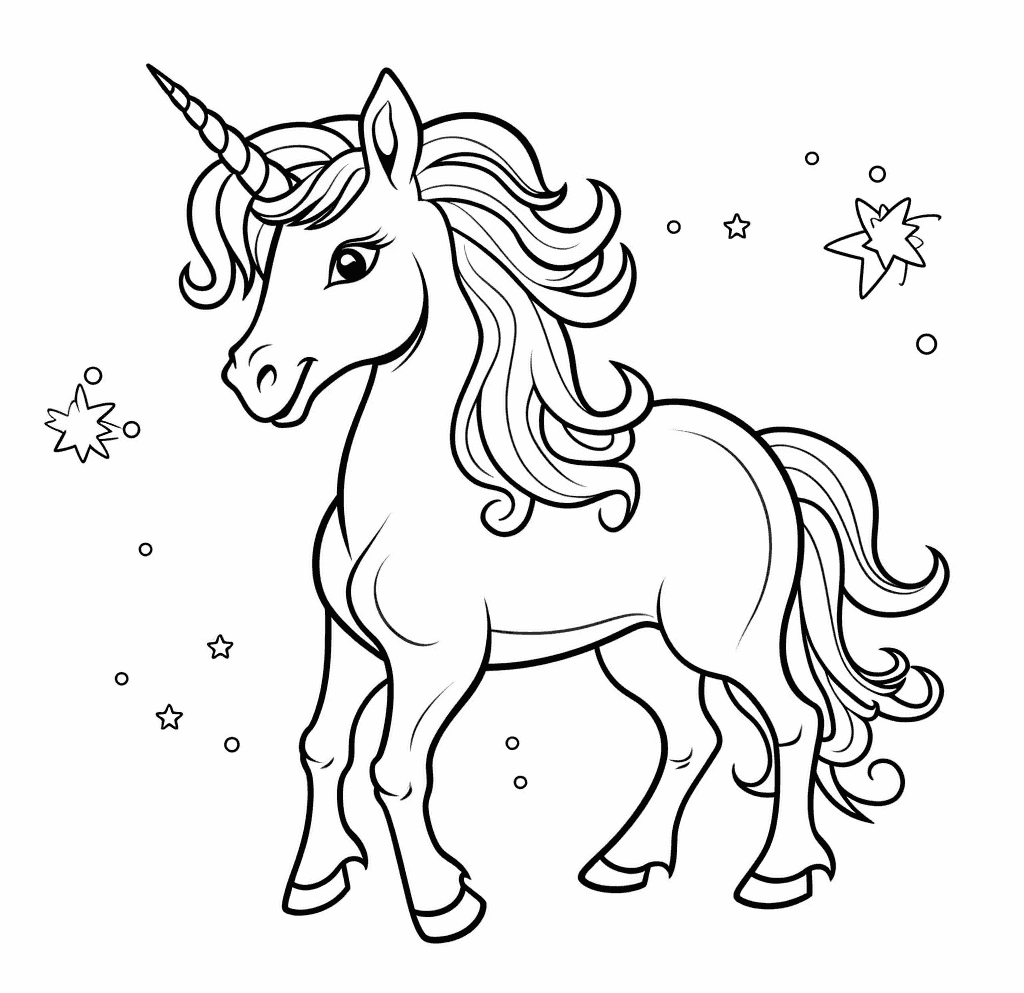 Desenho de Unicórnios para imprimir