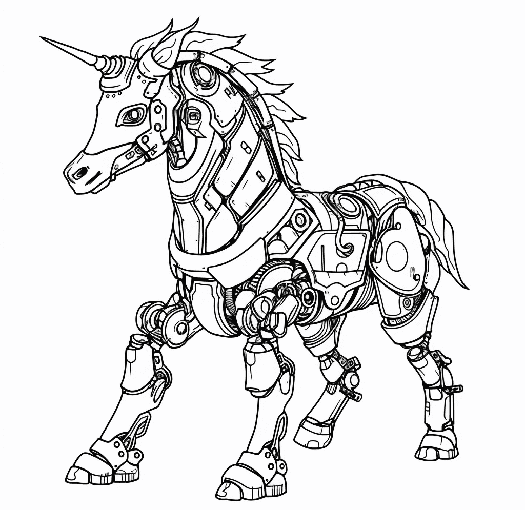 Desenho de Unicórnios para imprimir