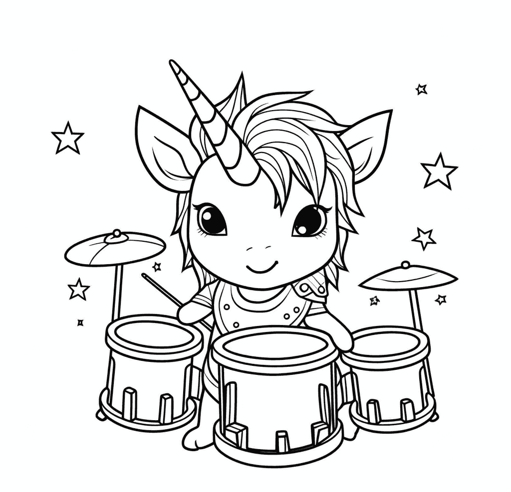 Desenho de Unicórnios para imprimir