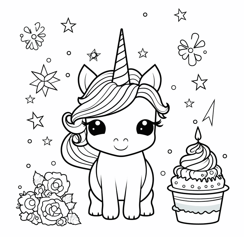 Desenho de Unicórnios para imprimir