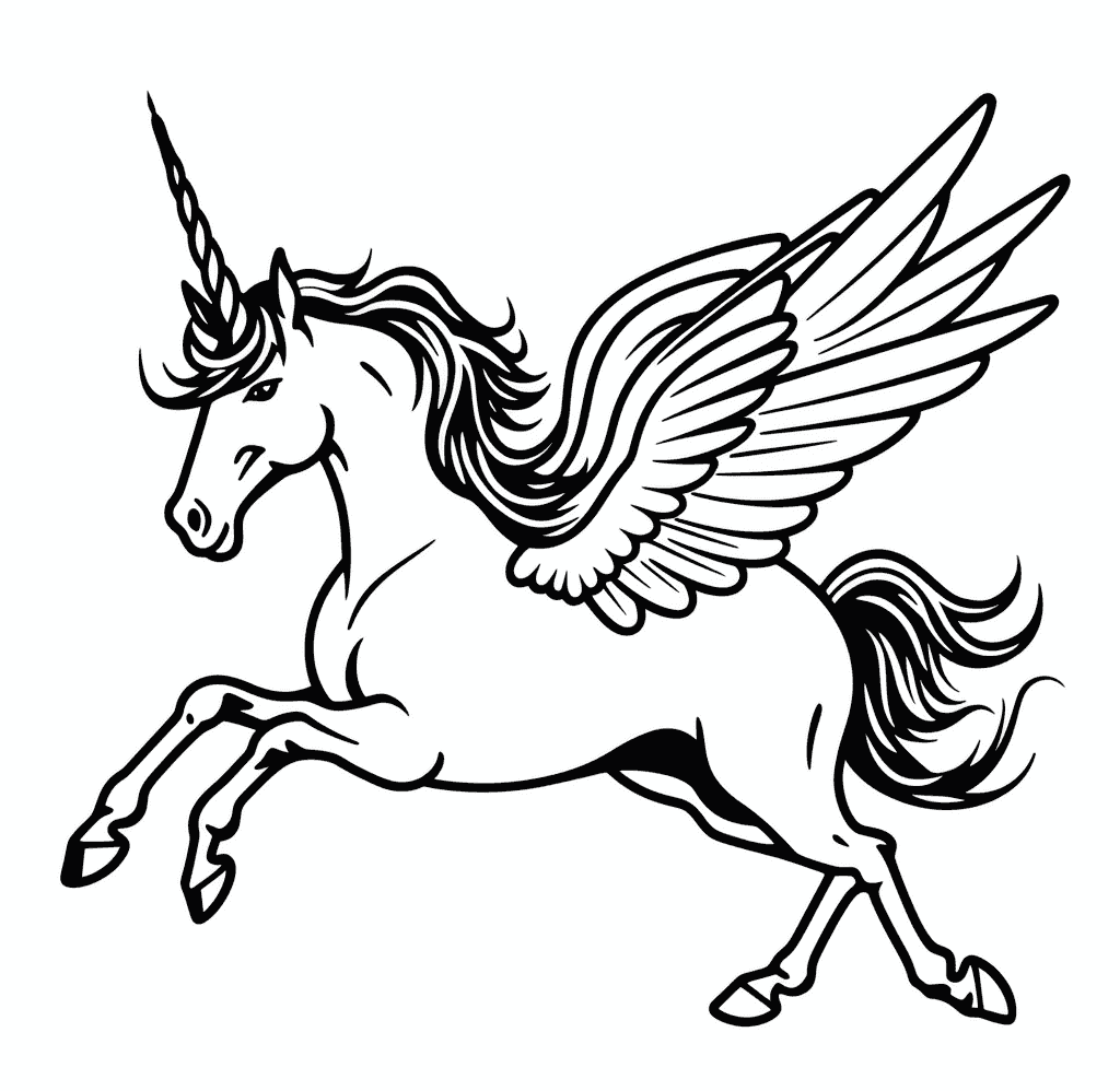 Desenho de Unicórnios para imprimir