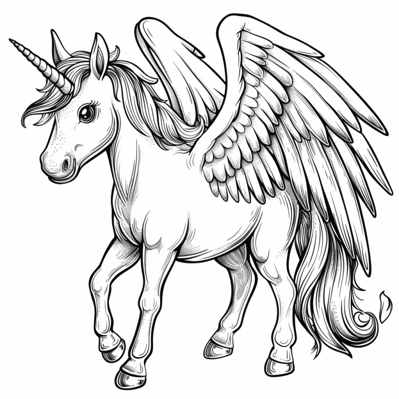 Desenho de Unicórnios para imprimir
