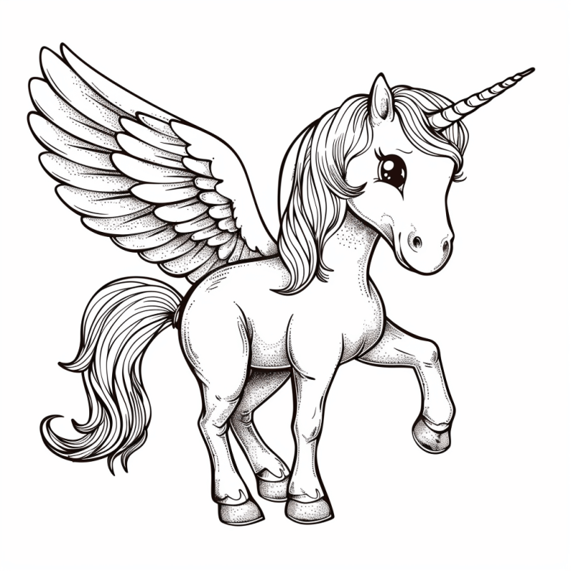 Desenho de Unicórnios para imprimir