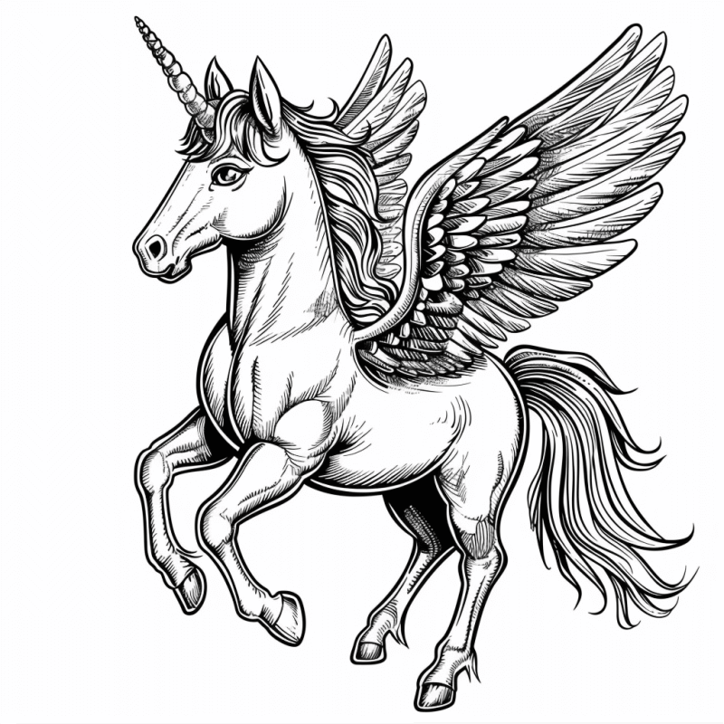 Desenho de Unicórnios para imprimir