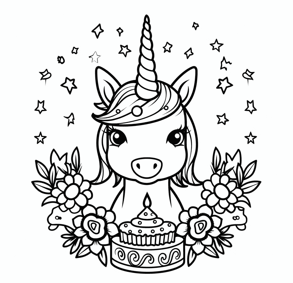 Desenho de Unicórnios para imprimir