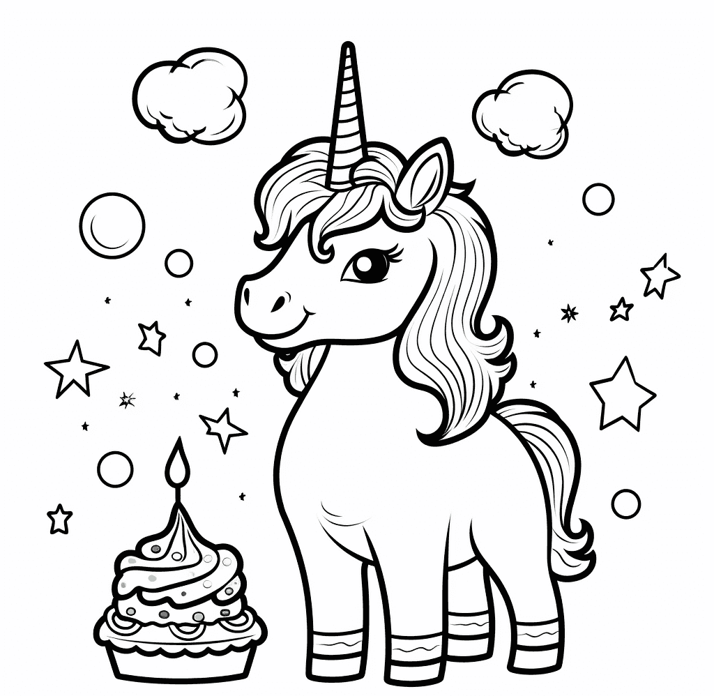Desenho de Unicórnios para imprimir