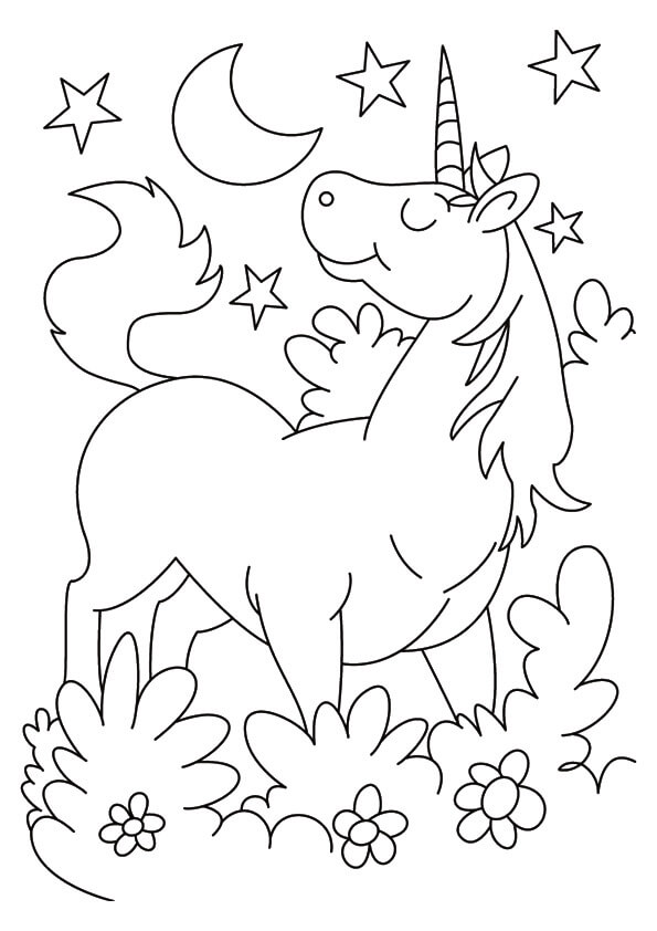 Desenho de Unicórnios para imprimir
