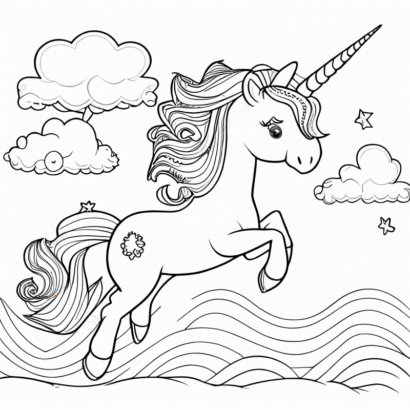 Desenho de Unicórnios para imprimir