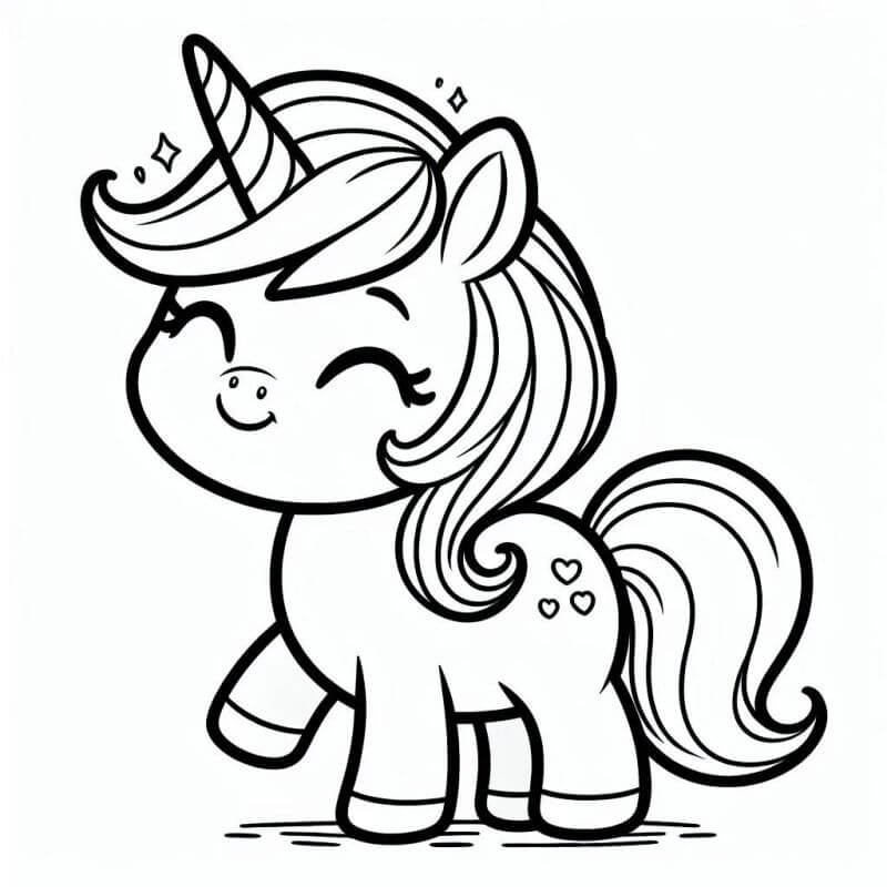 Desenho de Unicórnios para imprimir