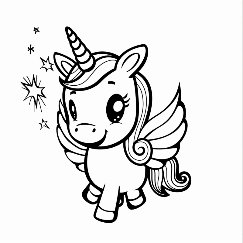 Desenho de Unicórnios para imprimir