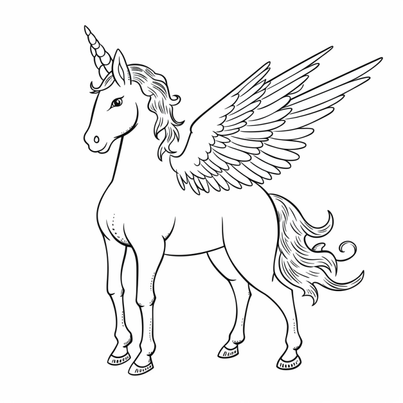 Desenho de Unicórnios para imprimir