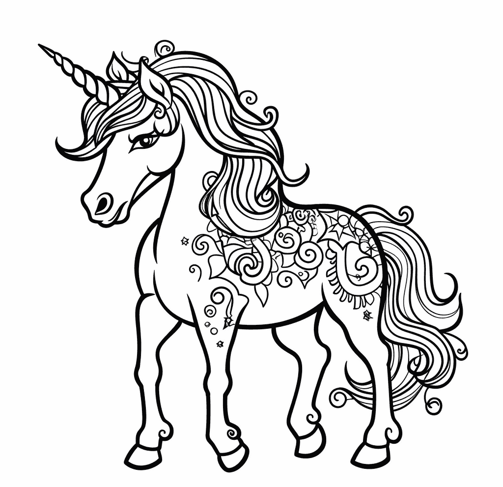 Desenho de Unicórnios para imprimir