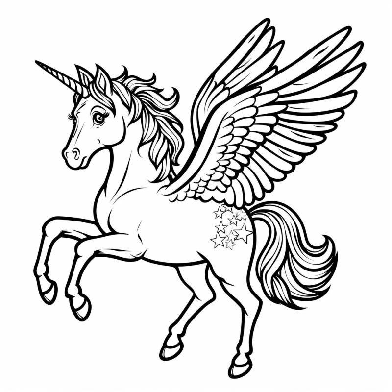 Desenho de Unicórnios para imprimir