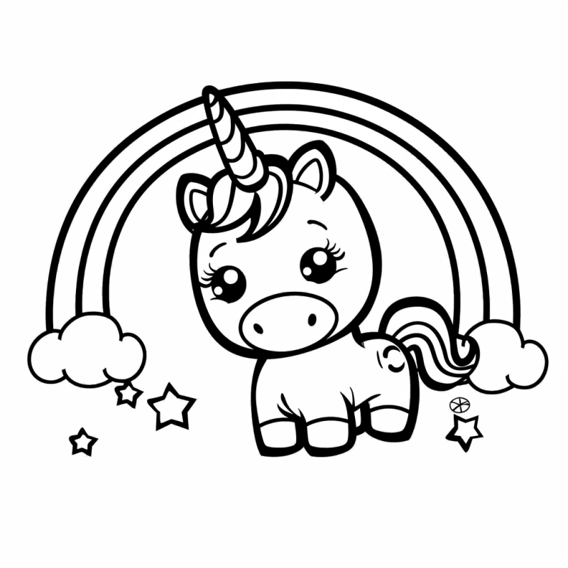 Desenho de Unicórnios para imprimir