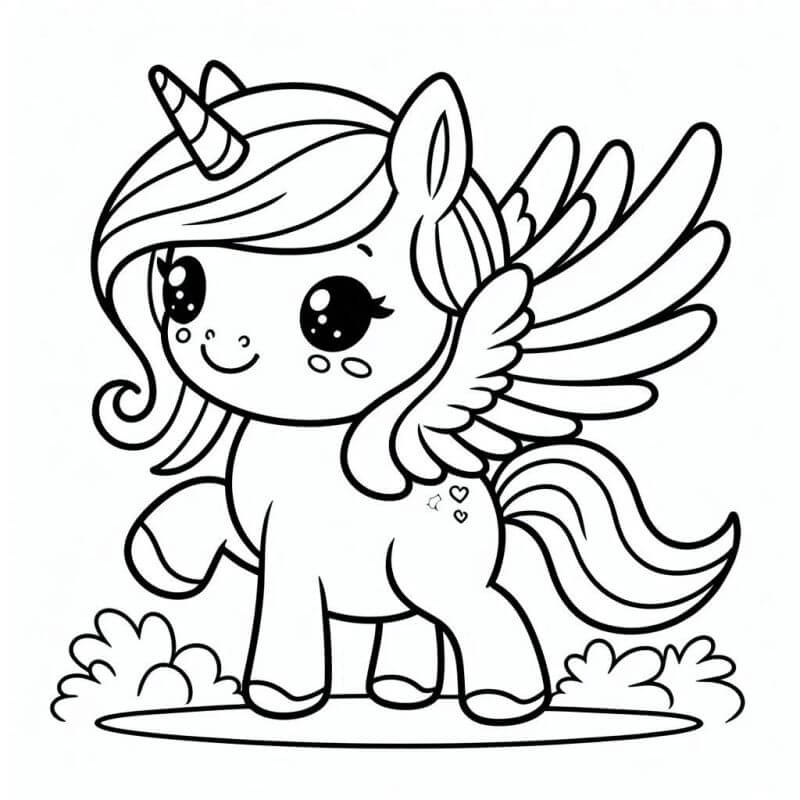 Desenho de Unicórnios para imprimir