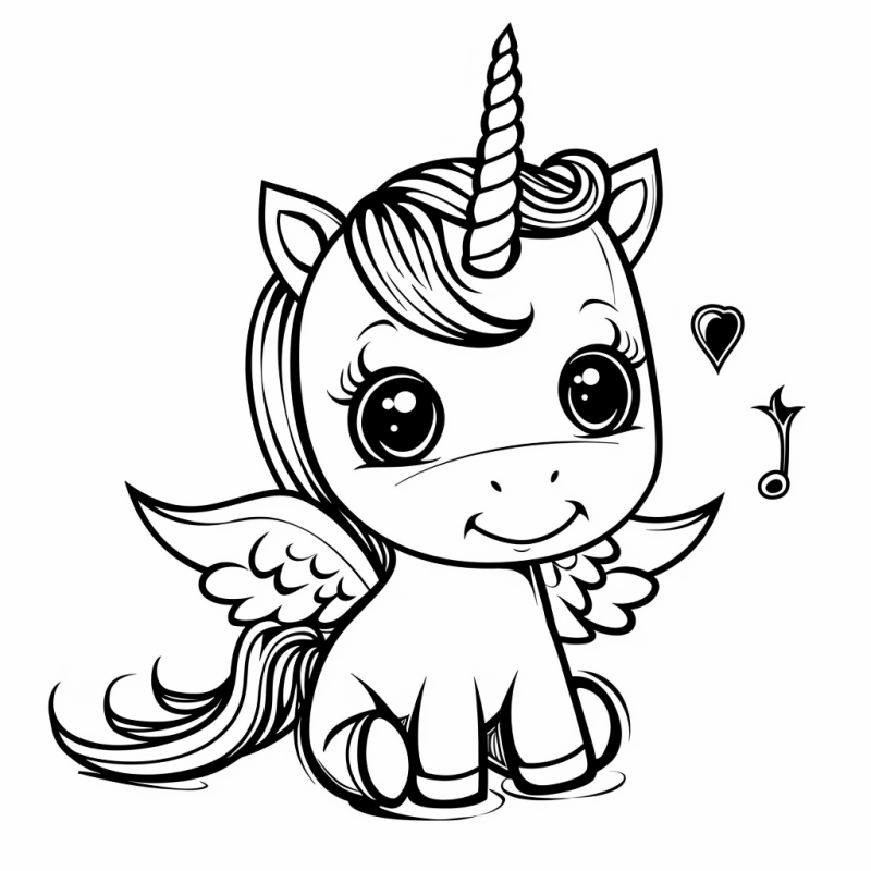 Desenho de Unicórnios para imprimir