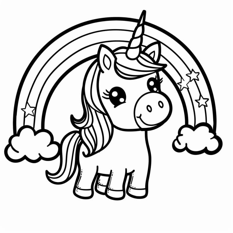 Desenho de Unicórnios para imprimir