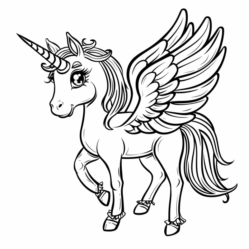 Desenho de Unicórnios para imprimir