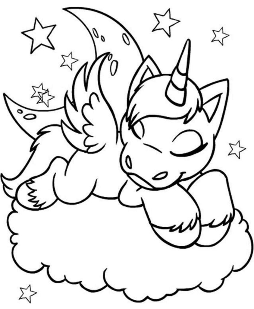 Desenho de Unicórnios para imprimir