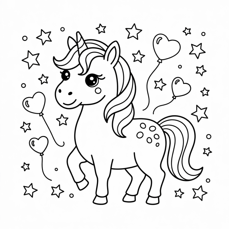 Desenho de Unicórnios para imprimir