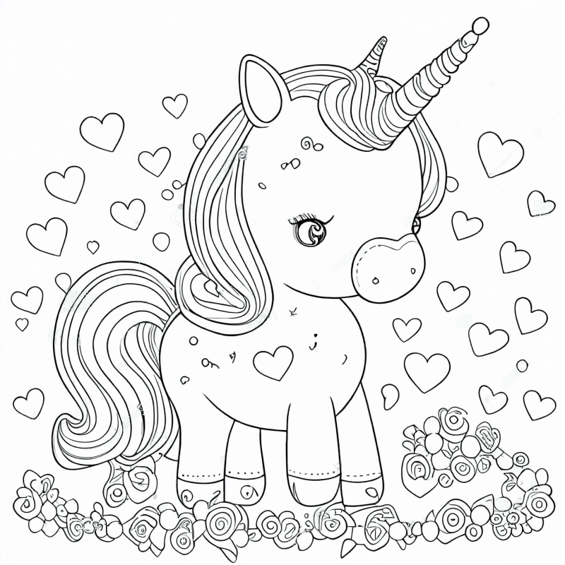 Desenho de Unicórnios para imprimir
