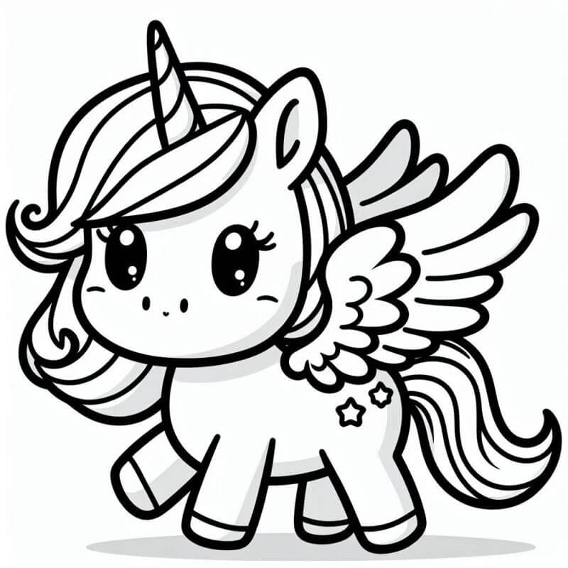 Desenho de Unicórnios para imprimir