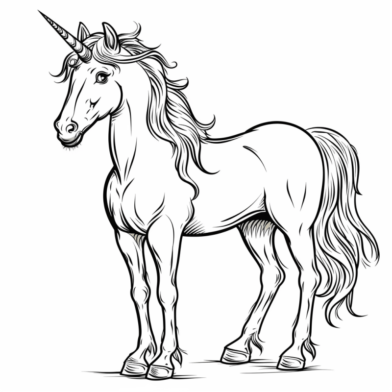Desenho de Unicórnios para imprimir