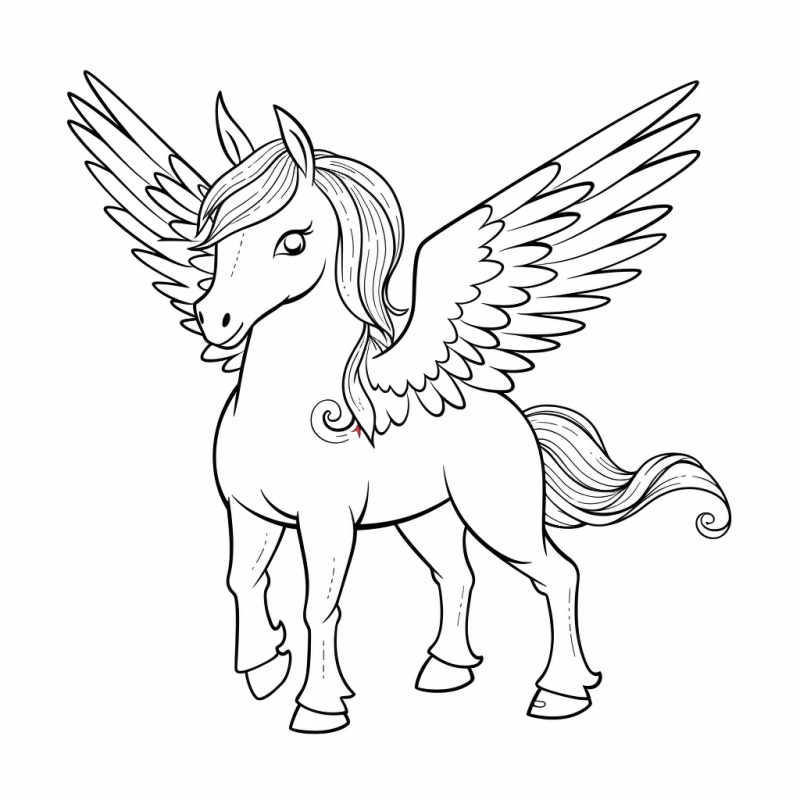 Desenho de Unicórnios para imprimir