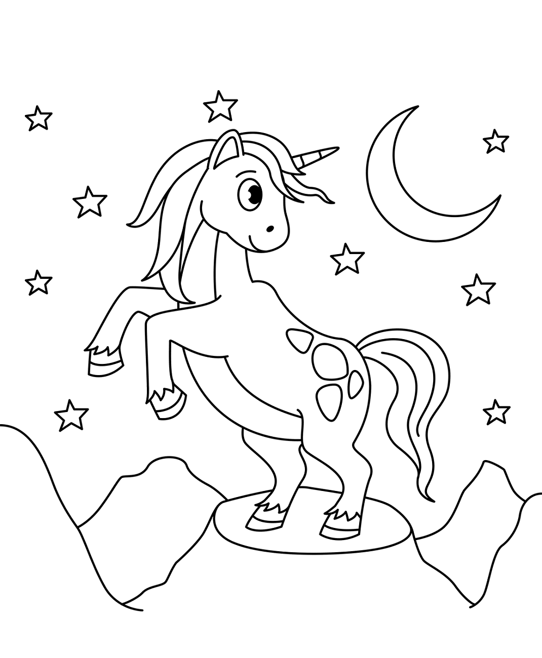 Desenho de Unicórnios para imprimir