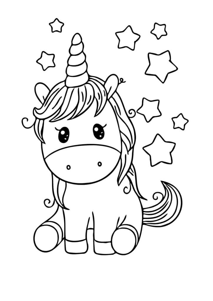 Desenho de Unicórnios para imprimir