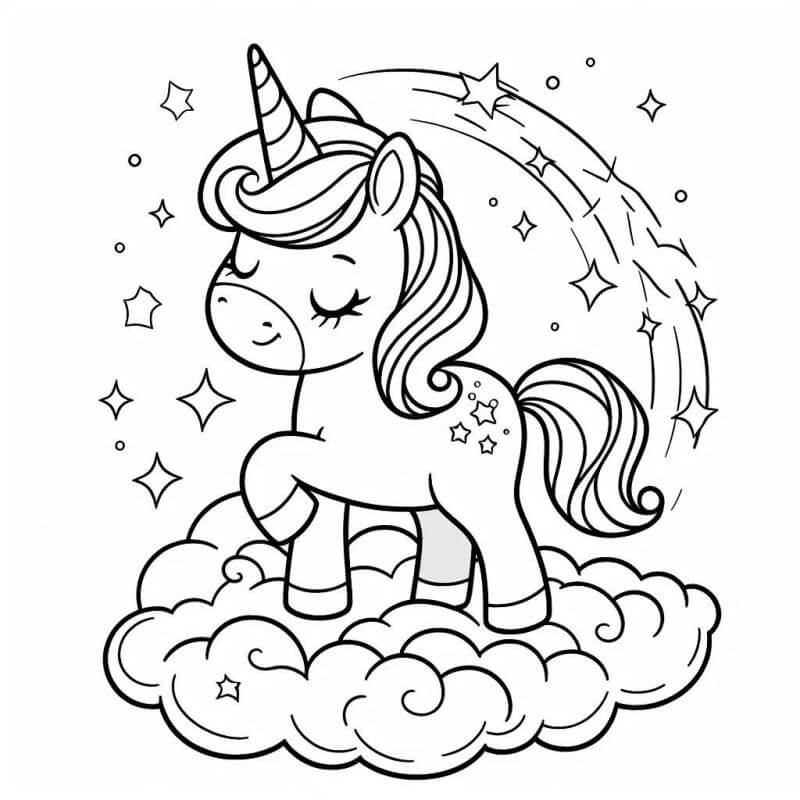 Desenho de Unicórnios para imprimir
