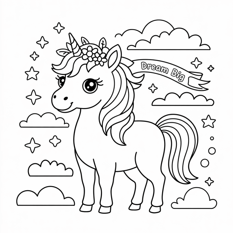 Desenho de Unicórnios para imprimir