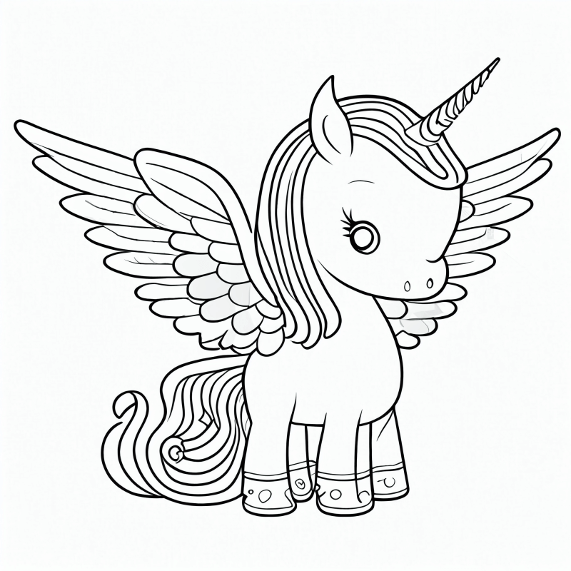 Desenho de Unicórnios para imprimir