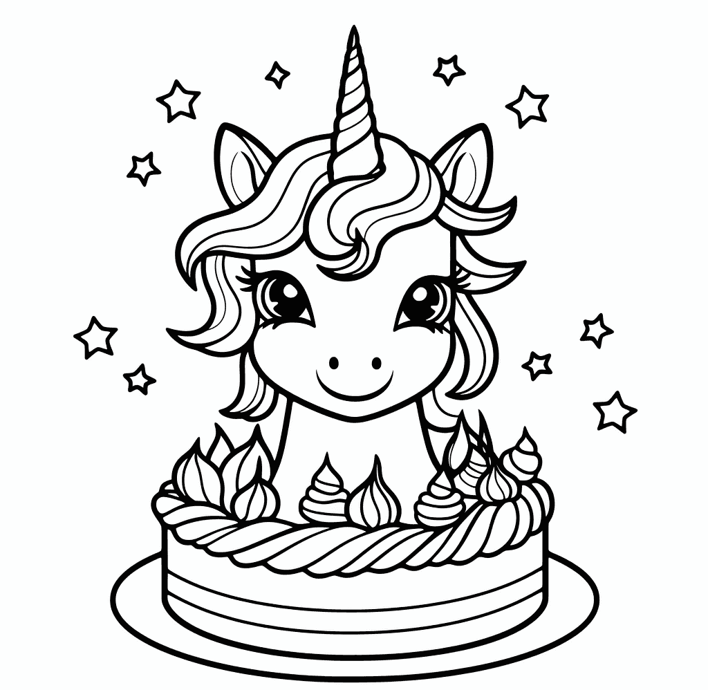 Desenho de Unicórnios para imprimir