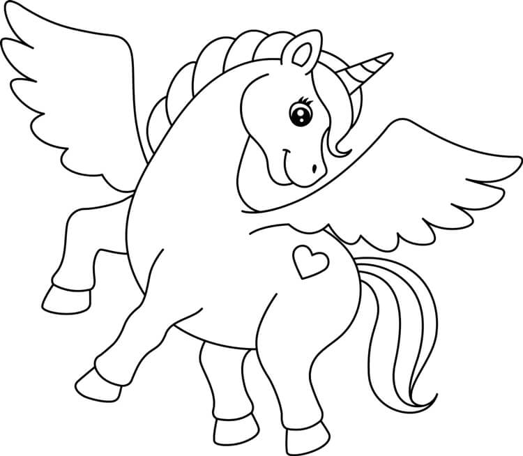 Desenho de Unicórnios para imprimir