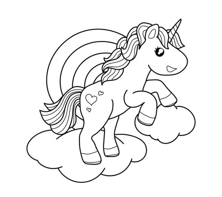 Desenho de Unicórnios para imprimir