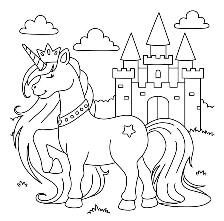 Desenho de Unicórnios para imprimir