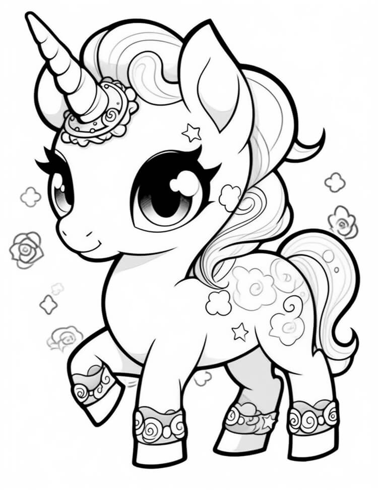 Desenho de Unicórnios para imprimir