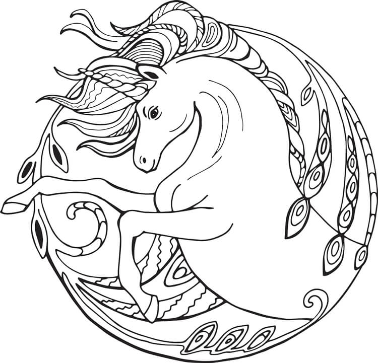 Desenho de Unicórnios para imprimir