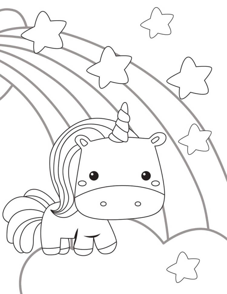Desenho de Unicórnios para imprimir