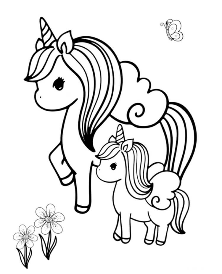 Desenho de Unicórnios para imprimir