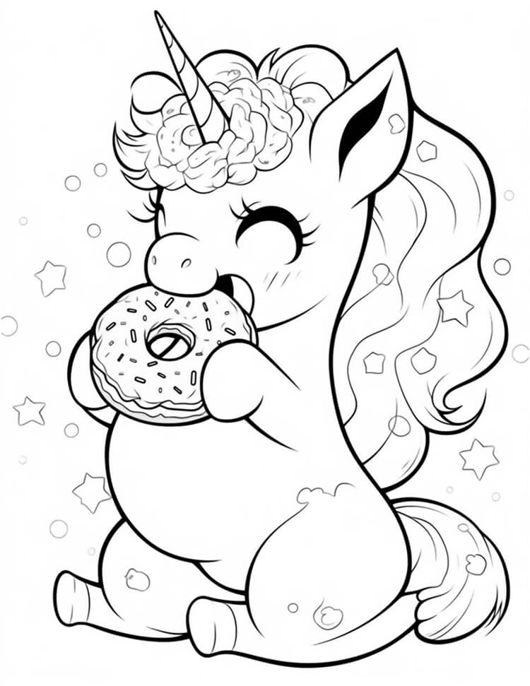 Desenho de Unicórnios para imprimir