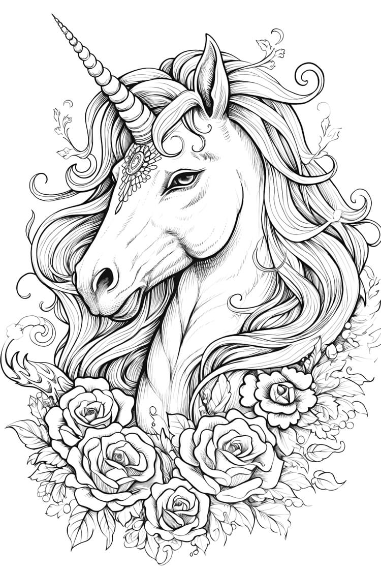 Desenho de Unicórnios para imprimir